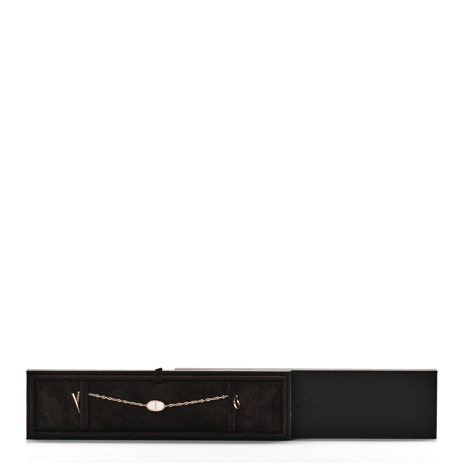 Hermes 18K Rose Gold White Ceramic Chaine d'Ancre Verso Bracelet SH 6 of 6