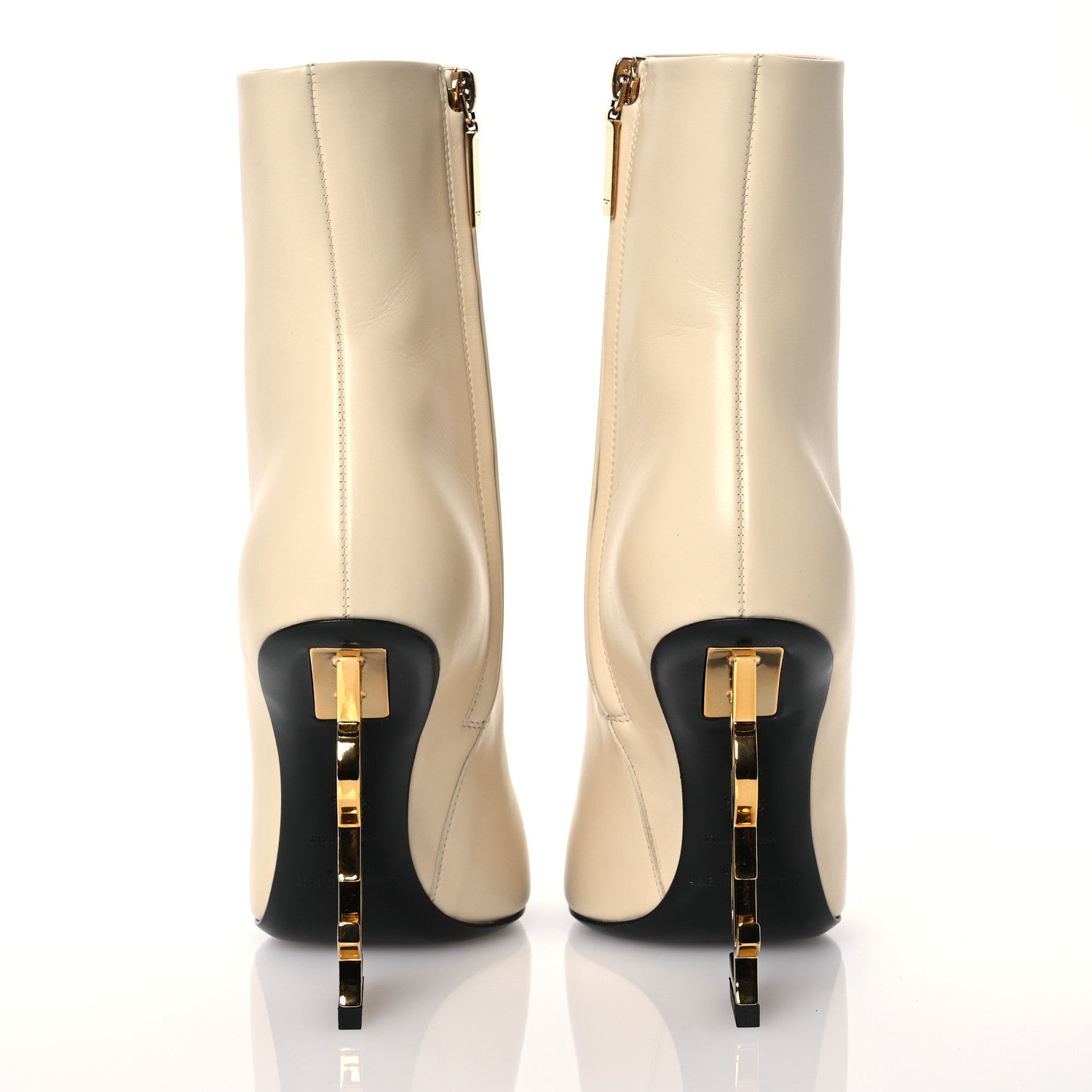 Saint Laurent Calfskin Opyum 110 Ankle Boots 37.5 Real Beige 5 of 11