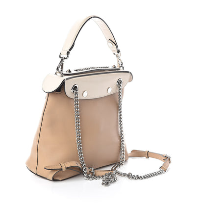 Fendi Vitello Century Pearl Bi-Color Scalloped Back to School Backpack Cuoio Camelia 3 of 10