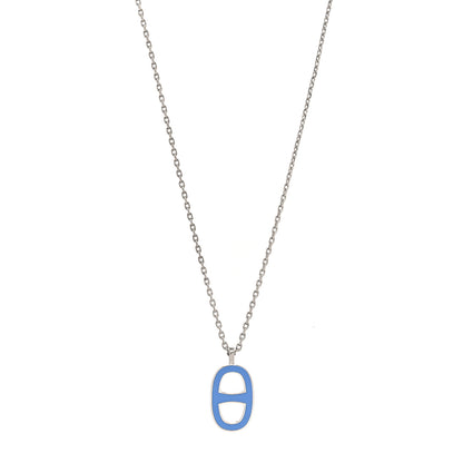 Hermes Laquered Iliade Pendant Necklace Bleu Paradis 2 of 5