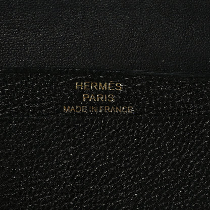 Hermes Chevre Mysore Bearn Card Holder Wallet Black 7 of 8