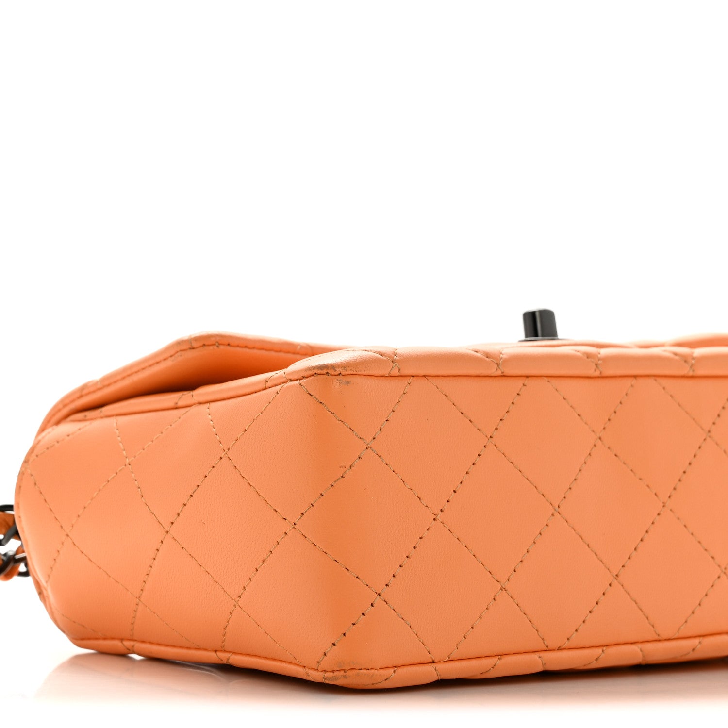 Chanel Lambskin Quilted Mini Rectangular Flap Orange 9 of 13