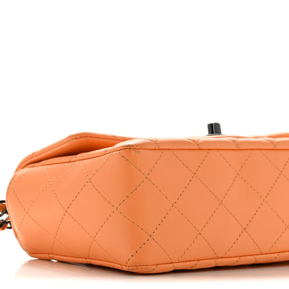 Chanel Lambskin Quilted Mini Rectangular Flap Orange 9 of 13