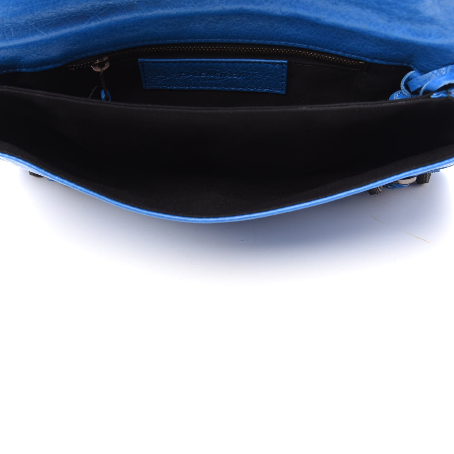 Balenciaga Agneau Giant 12 Gold Hardware Envelope Strap Clutch Bleu Rivage 6 of 10