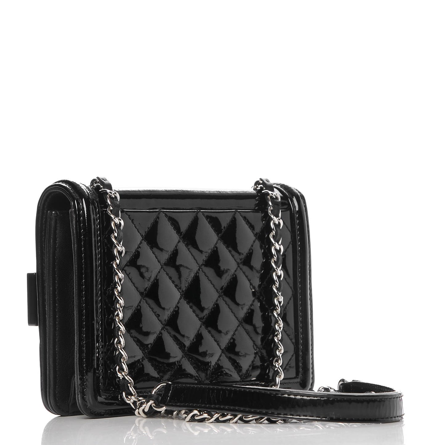 Plexiglass Patent Mini Striped Boy Brick Flap Black White