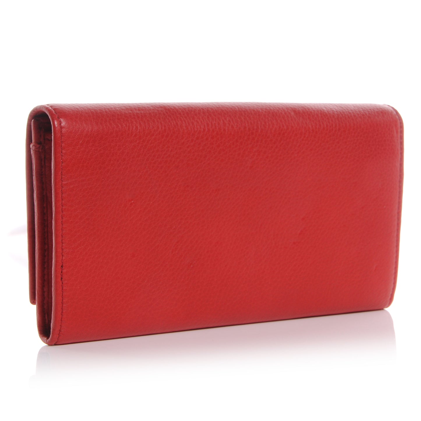 Pebbled Calfskin Soho Continental Wallet Red