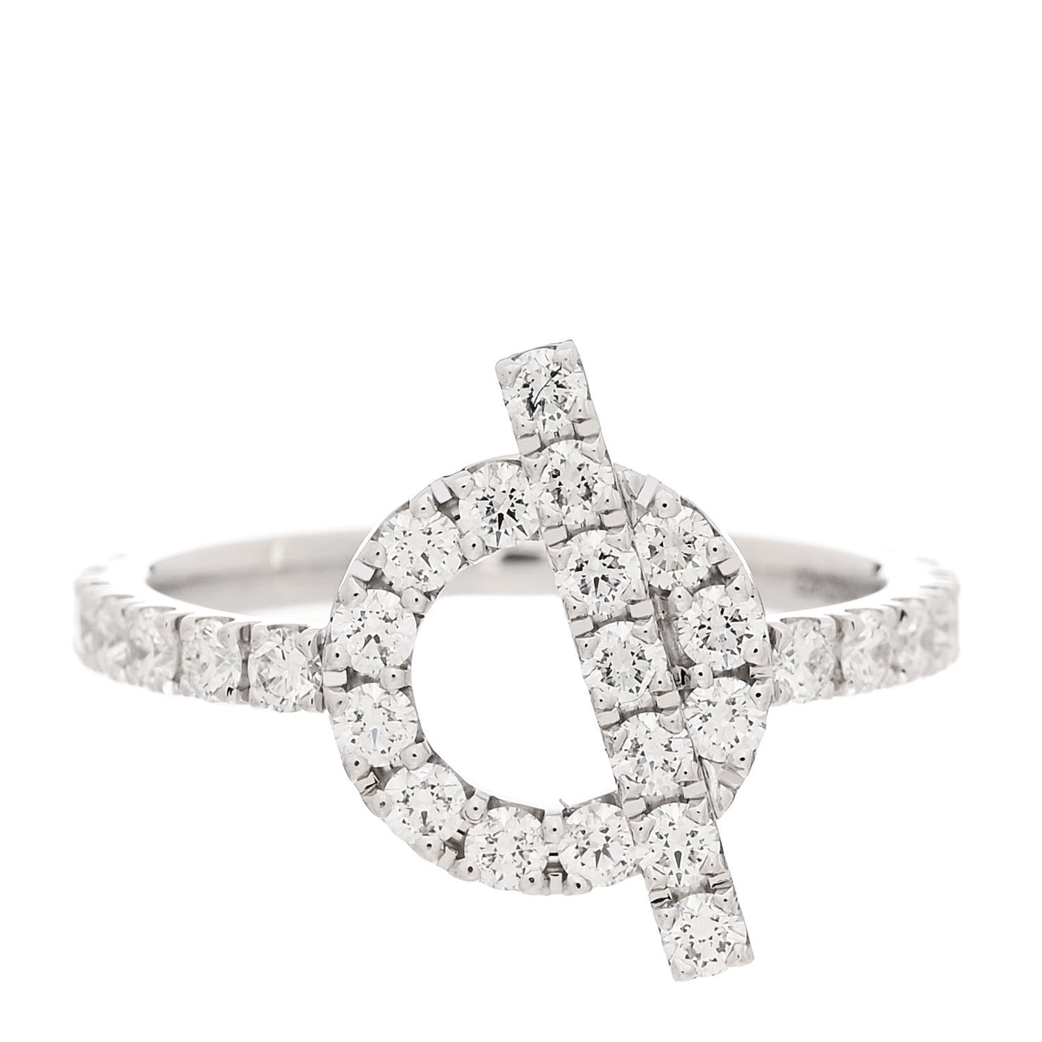Hermes 18K White Gold Diamond Finesse Ring 53 6.25 1 of 6