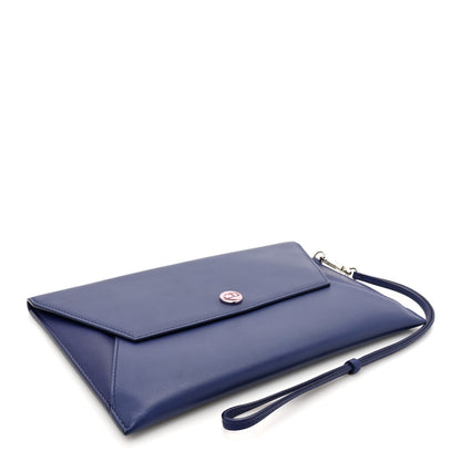 Christian Dior Calfskin Dioraddict Envelope Wristlet Bleu De Minuit 4 of 10