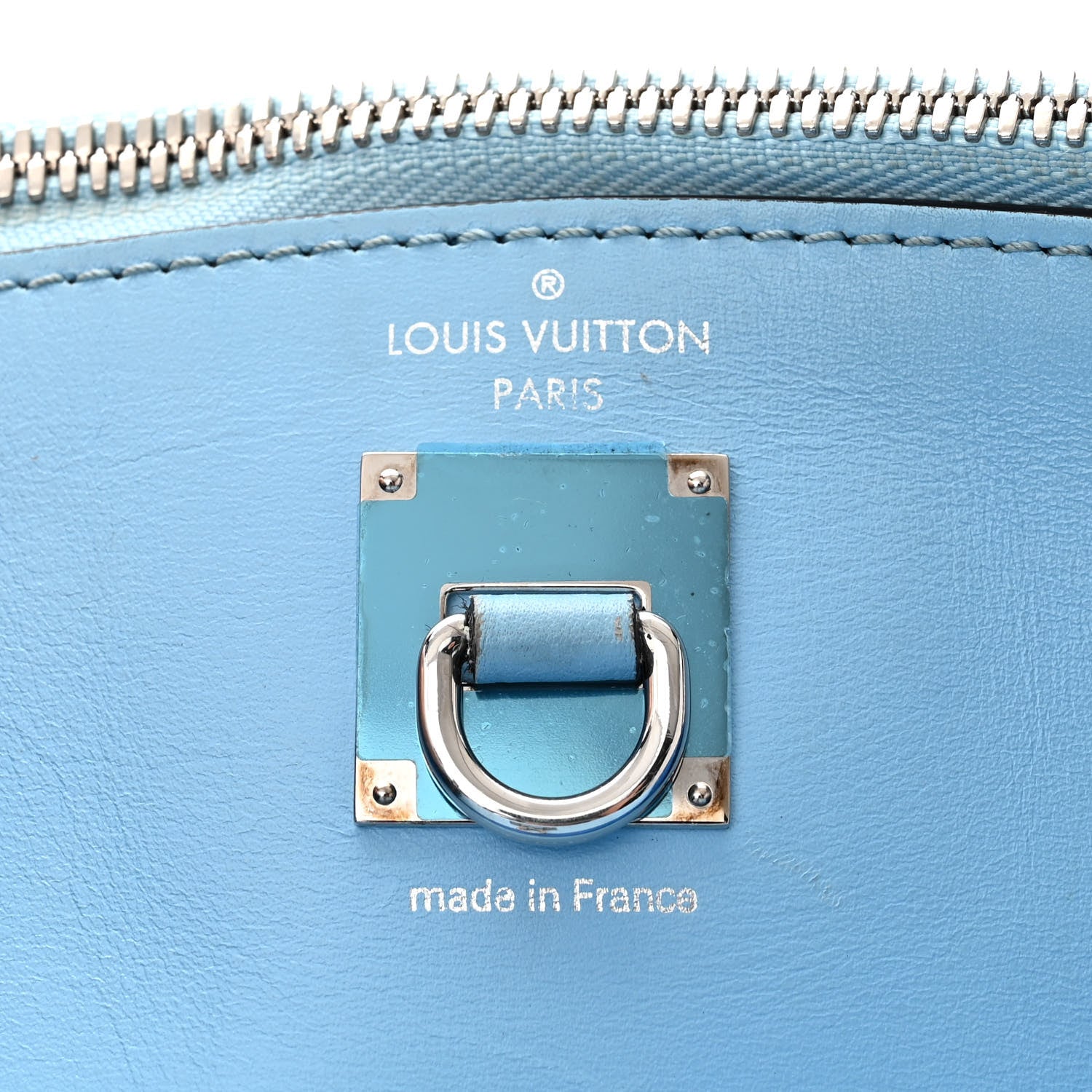 Louis Vuitton Calfskin City Steamer PM Silver Blue 6 of 11