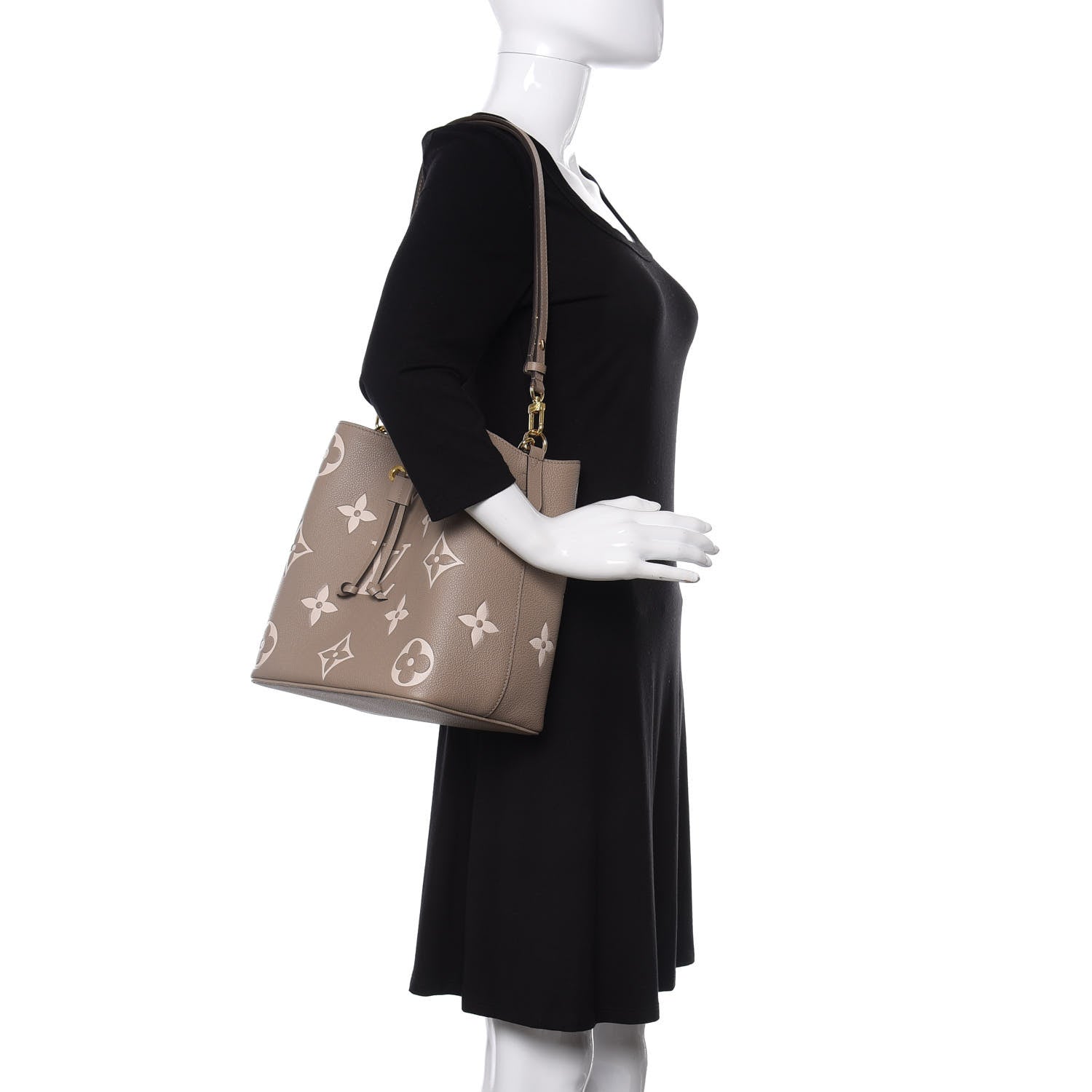 Louis Vuitton Empreinte Monogram Giant Neonoe MM Tourterelle Creme 2 of 15