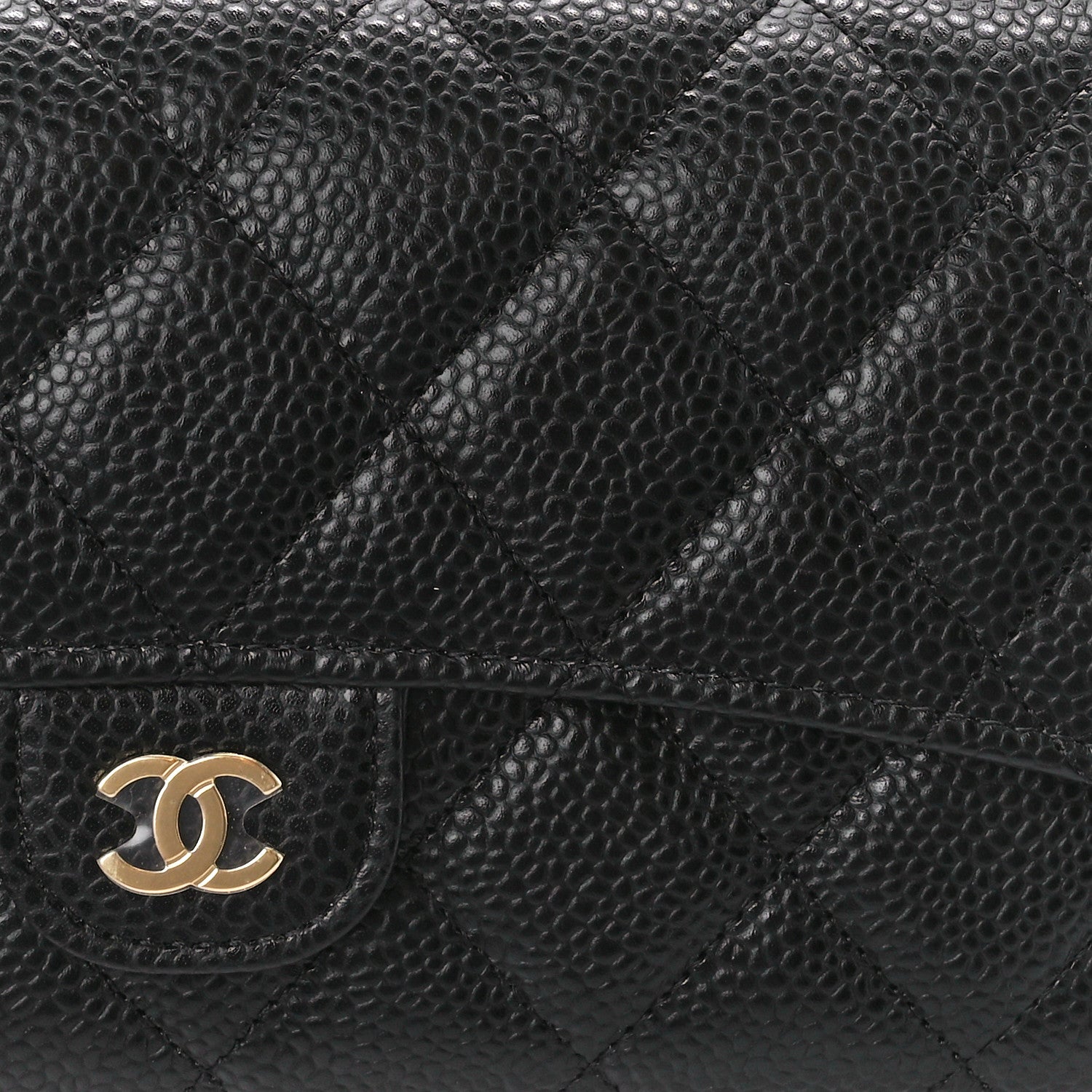 Chanel Caviar Quilted Large Gusset Flap Wallet Black 9 of 12