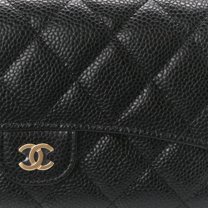 Chanel Caviar Quilted Large Gusset Flap Wallet Black 9 of 12