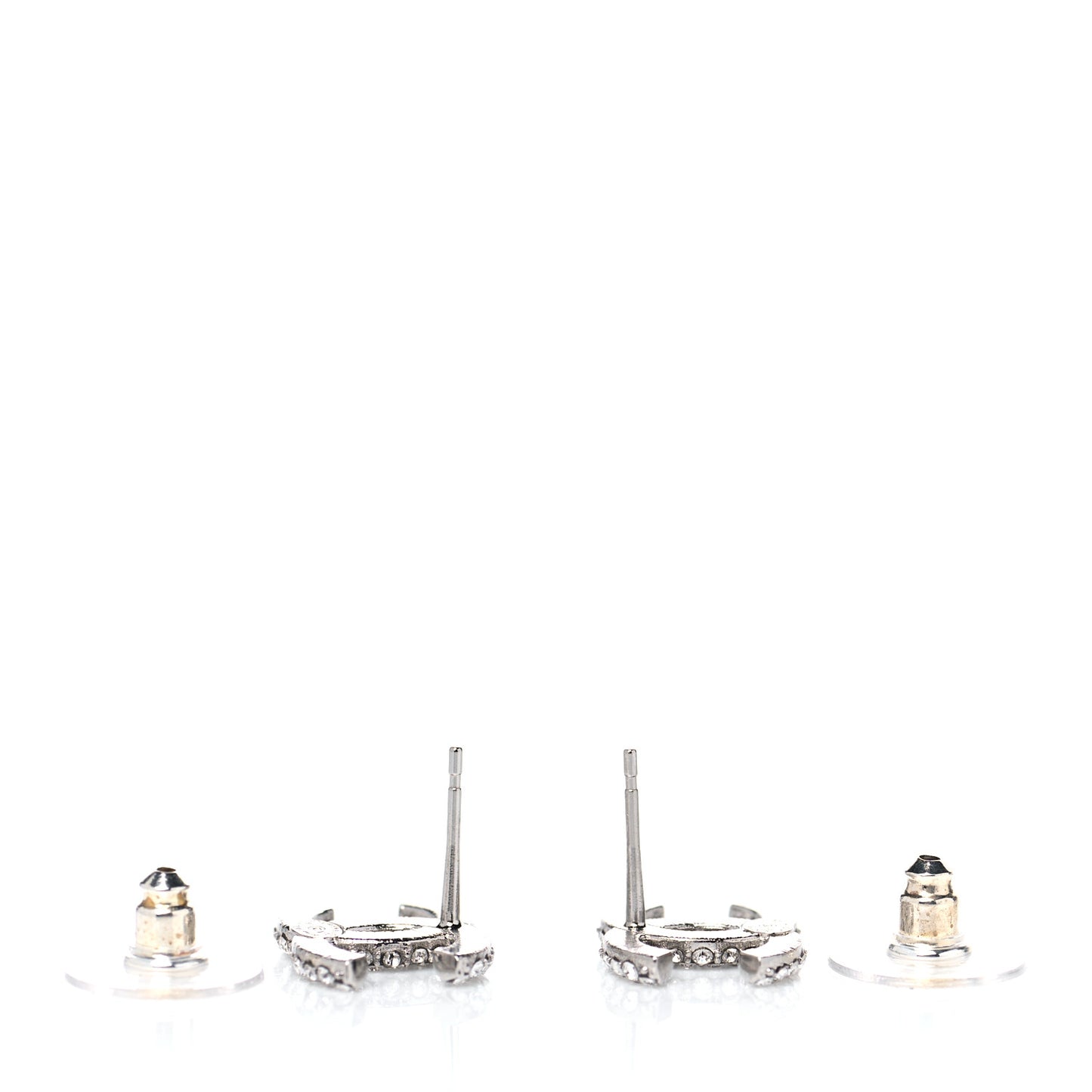Crystal CC Earrings Silver