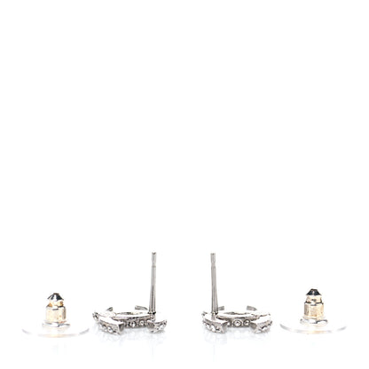 Chanel Crystal CC Earrings Silver 3 of 4