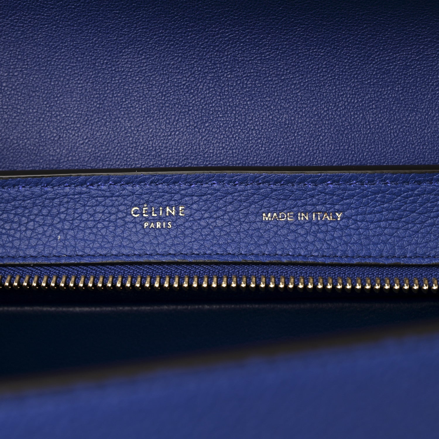 Celine Drummed Calfskin Suede Small Trapeze Indigo 6 of 9