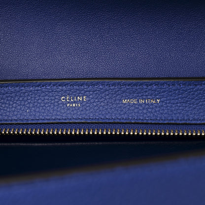 Celine Drummed Calfskin Suede Small Trapeze Indigo 6 of 9