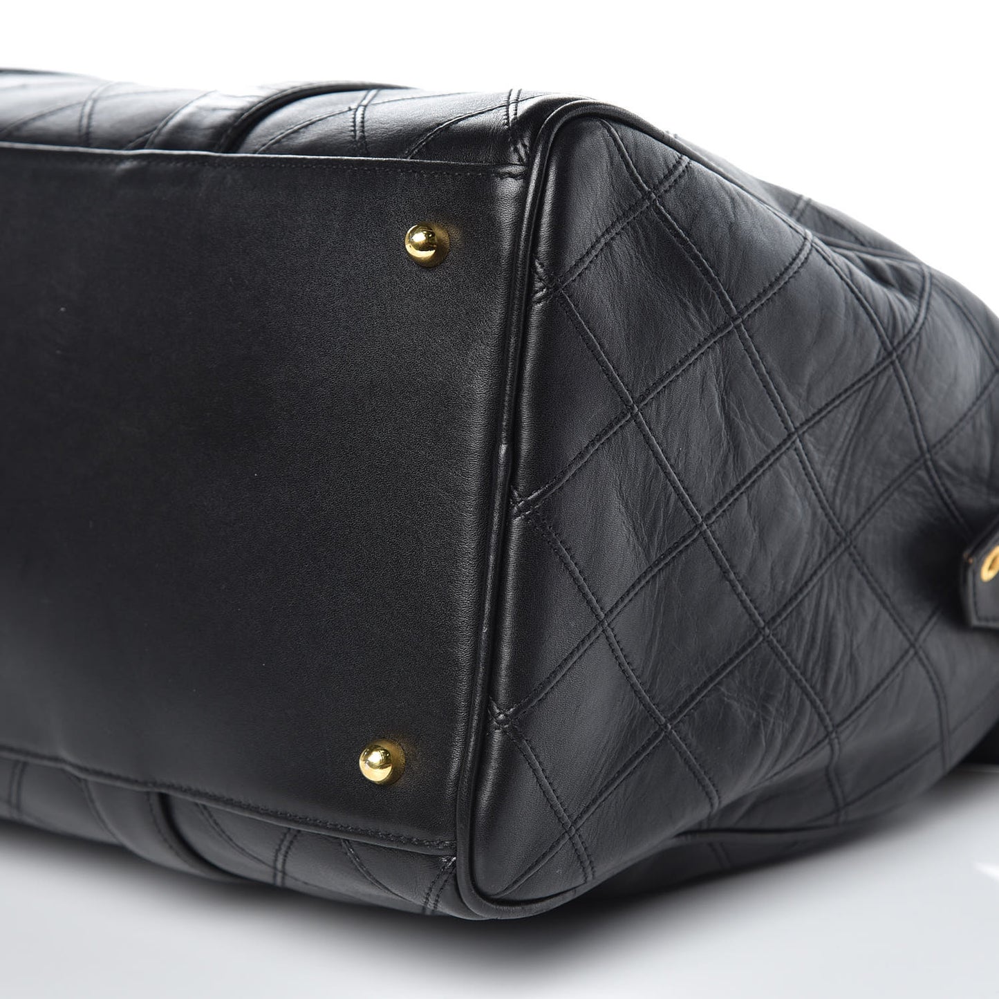 Calfskin Stitched CC Boston Black