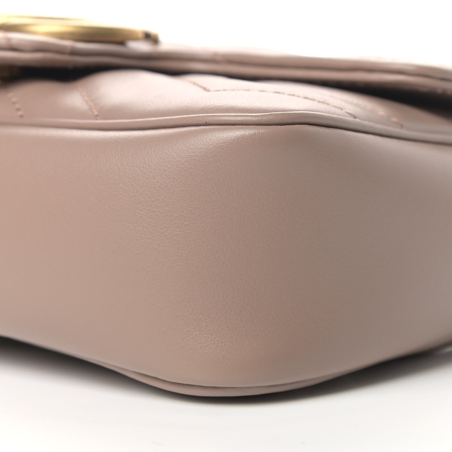 Gucci Calfskin Matelasse Super Mini GG Marmont Shoulder Bag Porcelain Rose 9 of 9