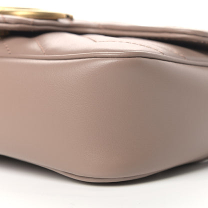 Gucci Calfskin Matelasse Super Mini GG Marmont Shoulder Bag Porcelain Rose 9 of 9
