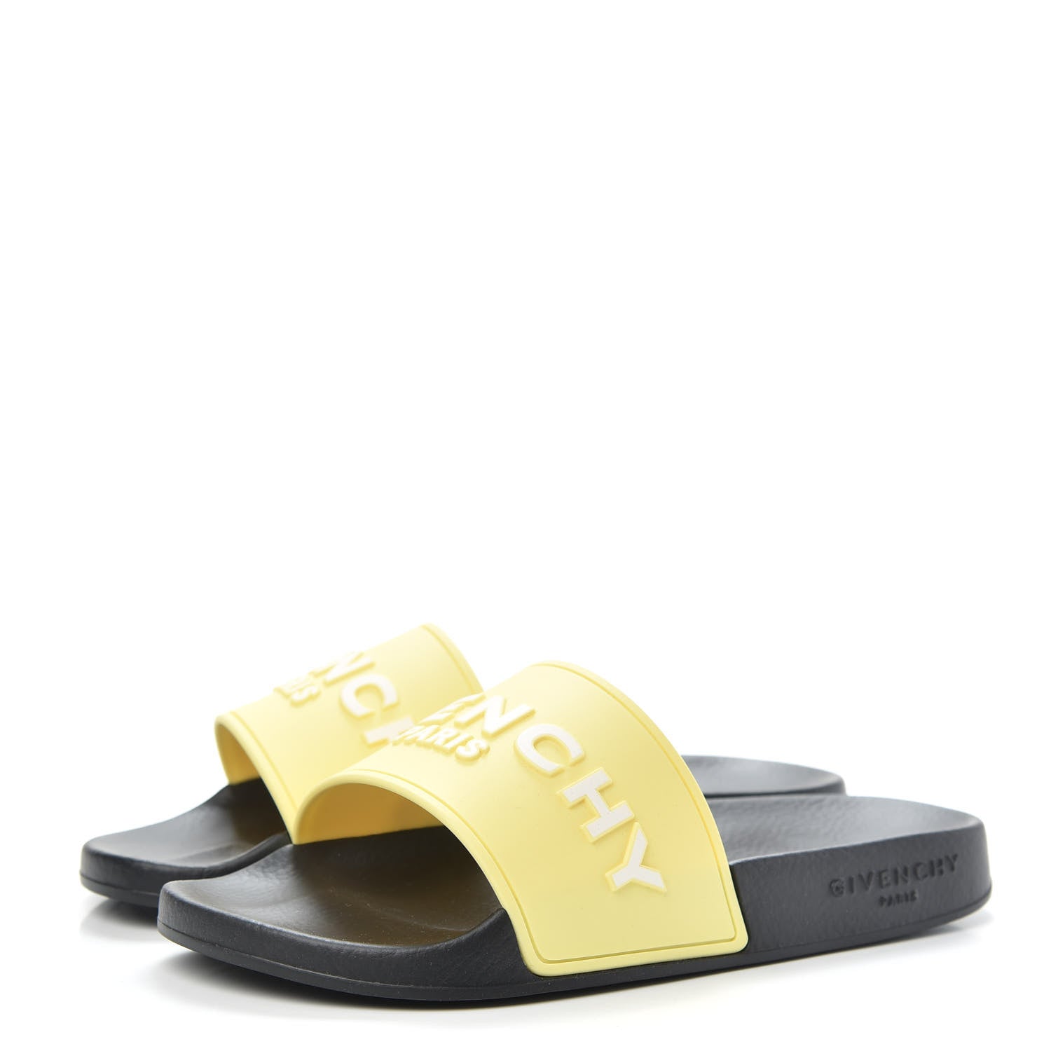 Givenchy Rubber Logo Womens Pool Slide Sandals 35 Pale Yellow 3 of 9