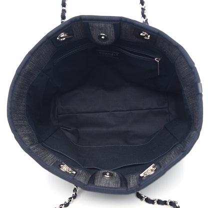 Chanel Canvas Small Deauville Tote Blue 4 of 10