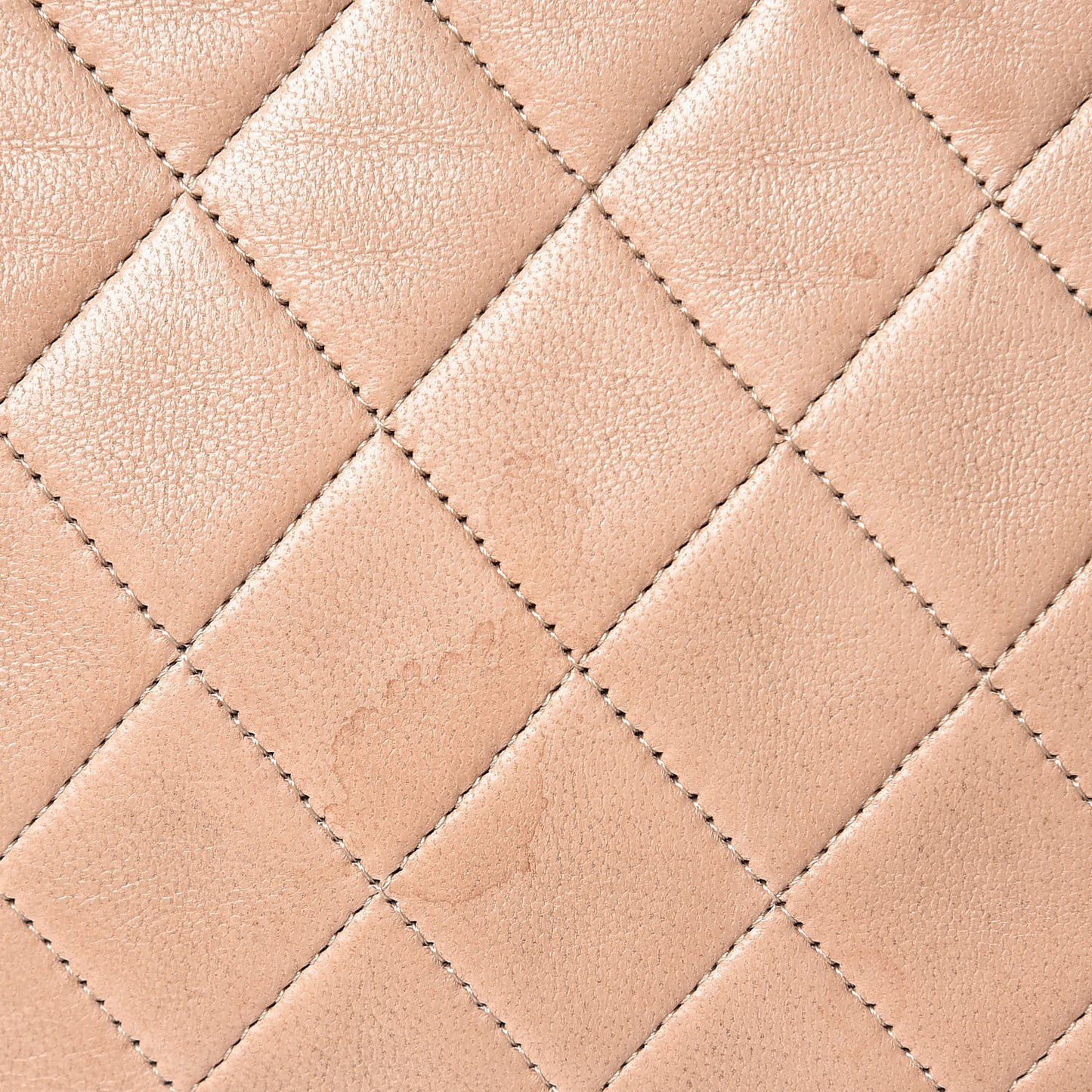 Lambskin Quilted Clutch Beige