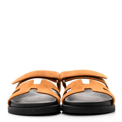 Hermes Suede Goatskin Womens Chypre Sandals 36 Naturel 2 of 14