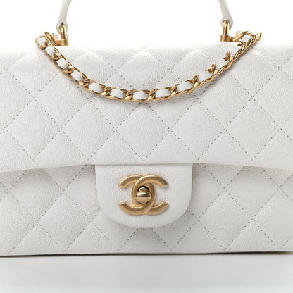 Chanel Caviar Quilted Mini Top Handle Rectangular Flap White 8 of 10