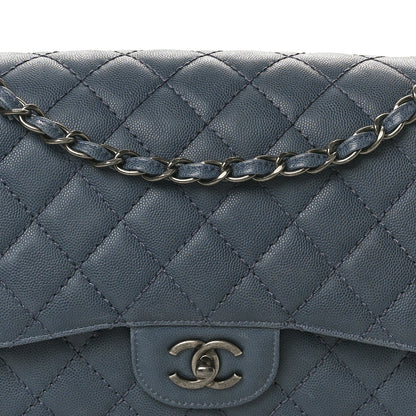 Chanel Caviar Quilted Jumbo Double Flap Grey 8 of 11
