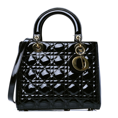 Christian Dior Patent Cannage Medium Lady Dior Black 1 of 4