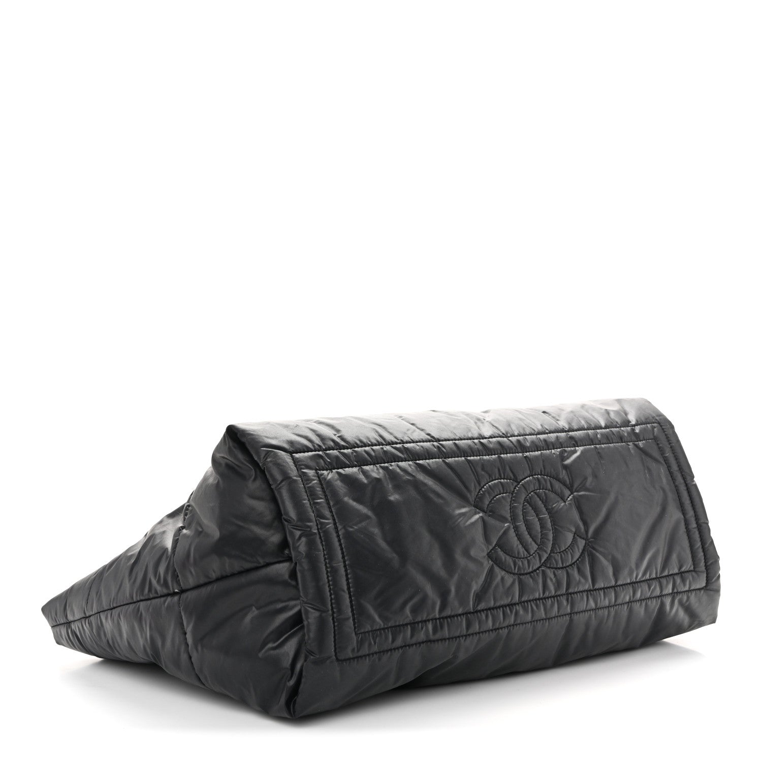 Chanel Lambskin Quilted Large Coco Cocoon Reversible Tote Black 4 of 10
