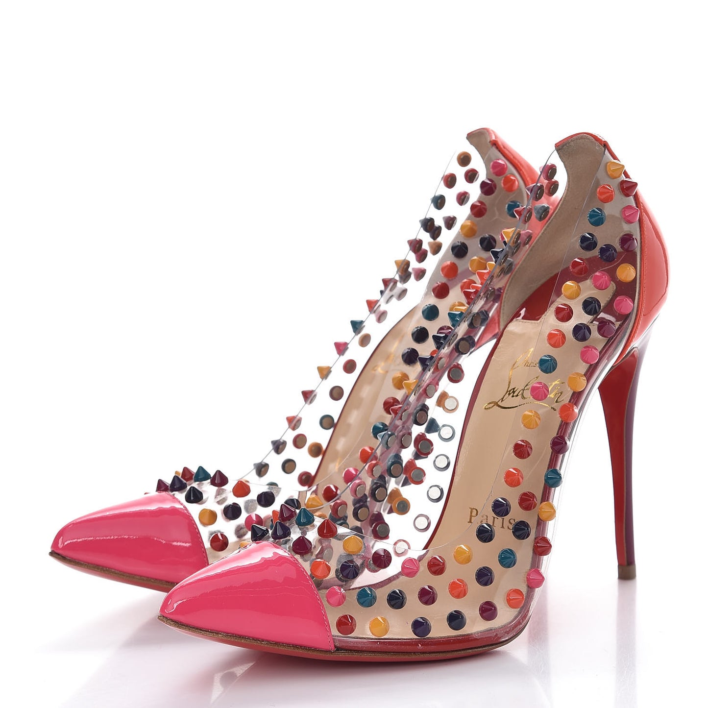 Patent PVC Spike Me 100 Pumps 38.5 Pinky