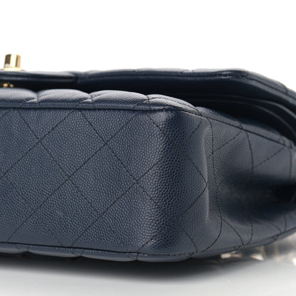 Chanel Caviar Quilted Medium Double Flap Navy 8 of 13