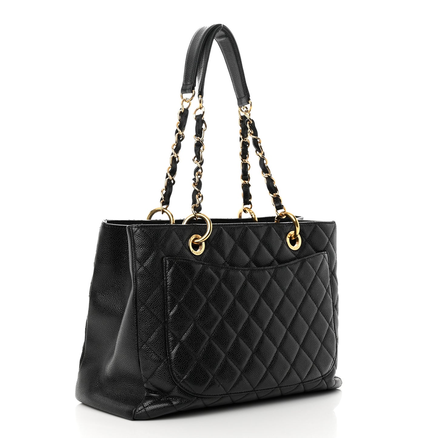 Caviar Quilted Grand Shopping Tote GST Black