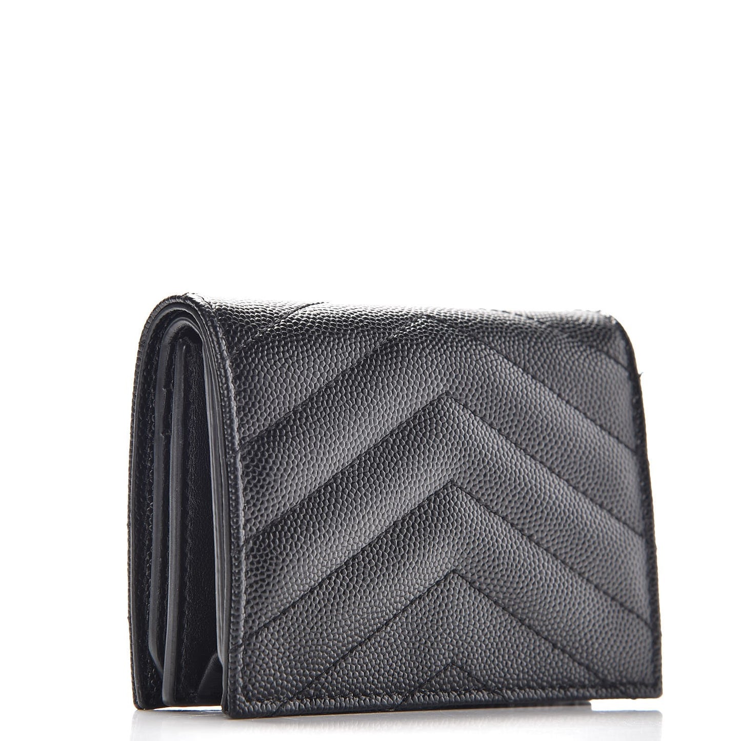 Grain De Poudre Matelasse Chevron Monogram Card Case Black