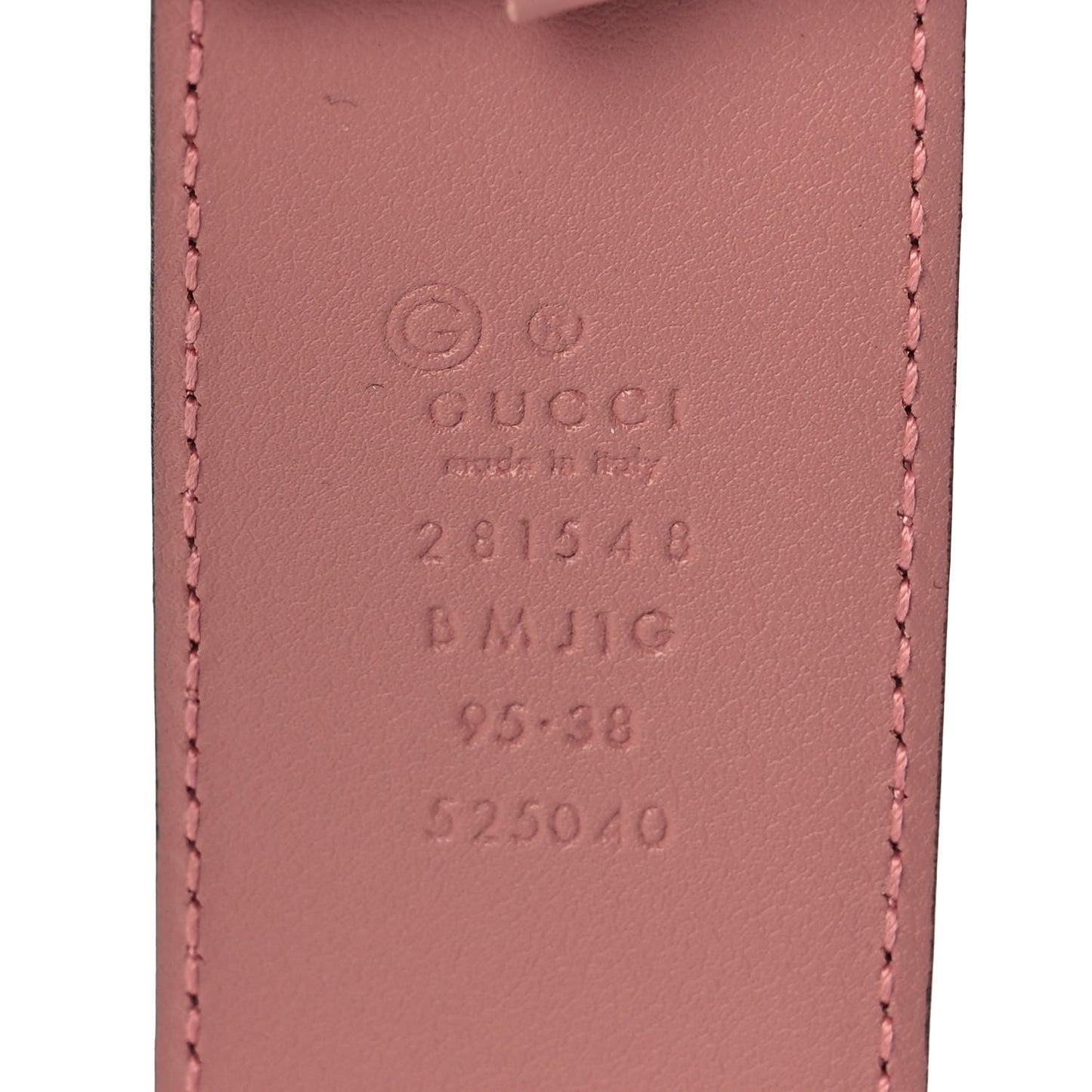 Soft Microguccissima Margaux Calfskin Belt 95 38 Soft Pink