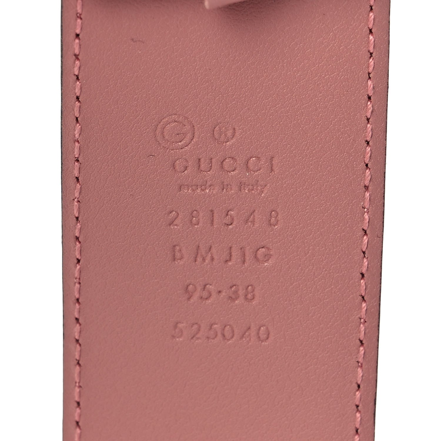 Gucci Soft Microguccissima Margaux Calfskin Belt 95 38 Soft Pink 3 of 4