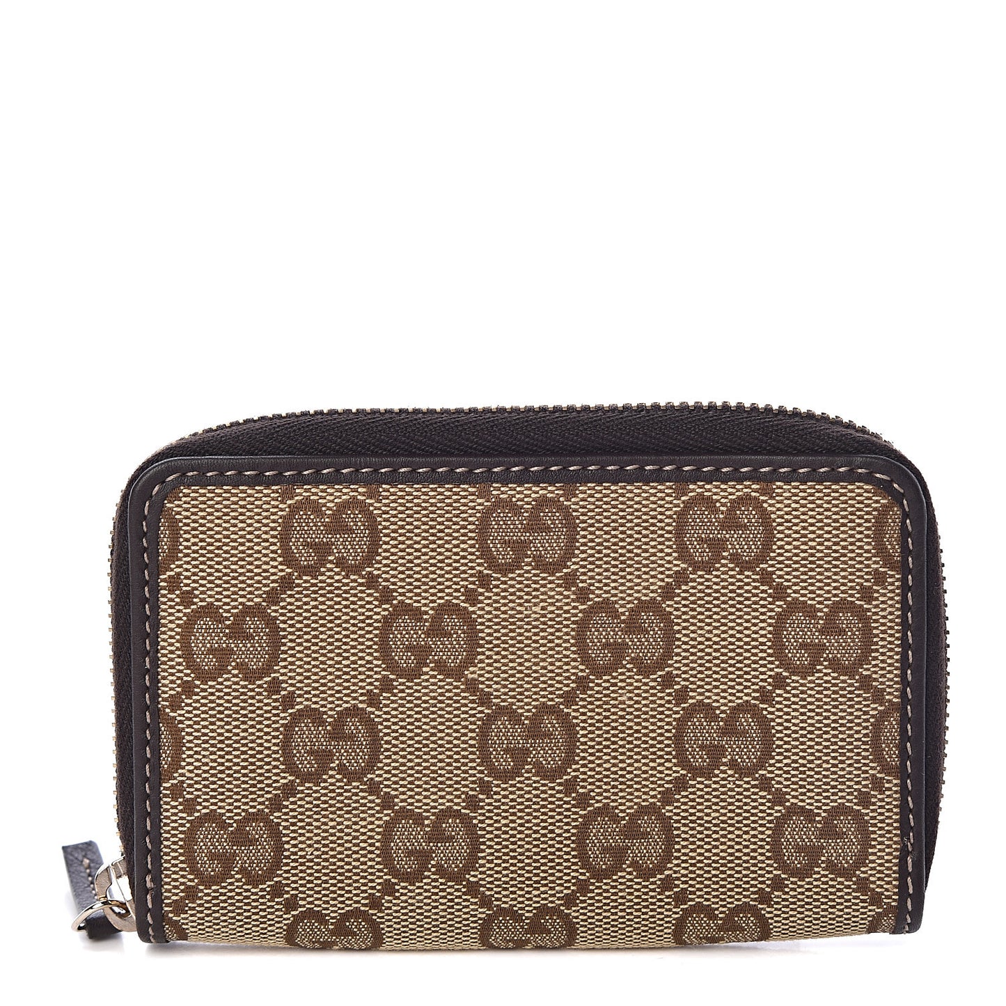 Monogram Zip Around Card Case Brown