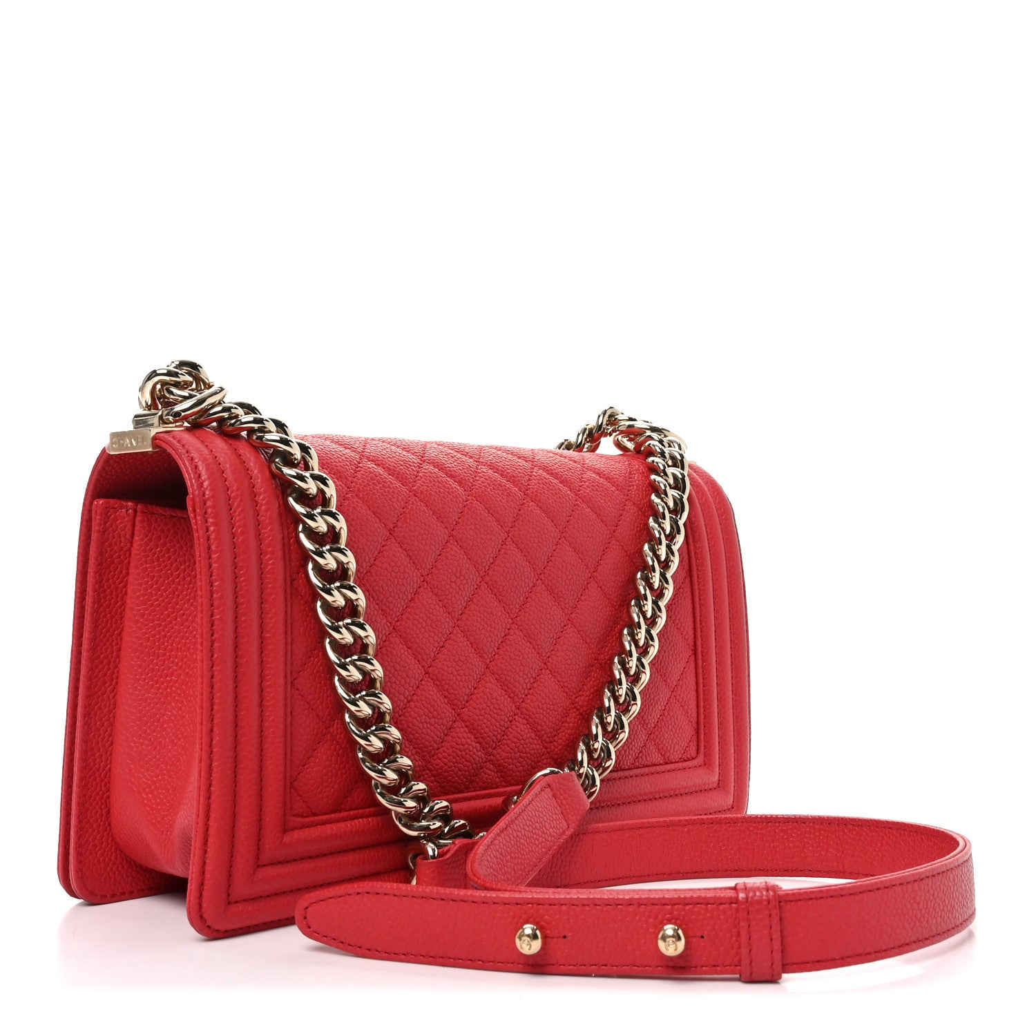 Chanel Caviar Quilted Medium Boy Flap Red 3 of 10