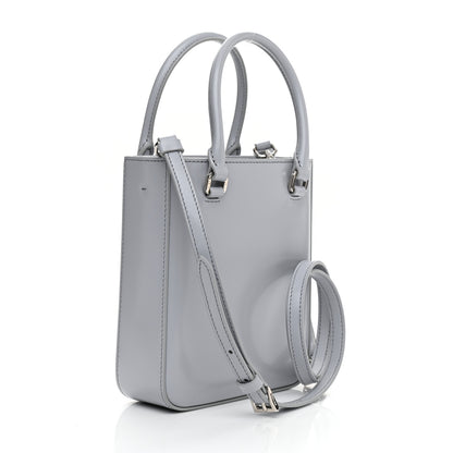 Prada Spazzolato Metal Triangle Logo Small Double Handle Crossbody Tote Fiordaliso 3 of 11