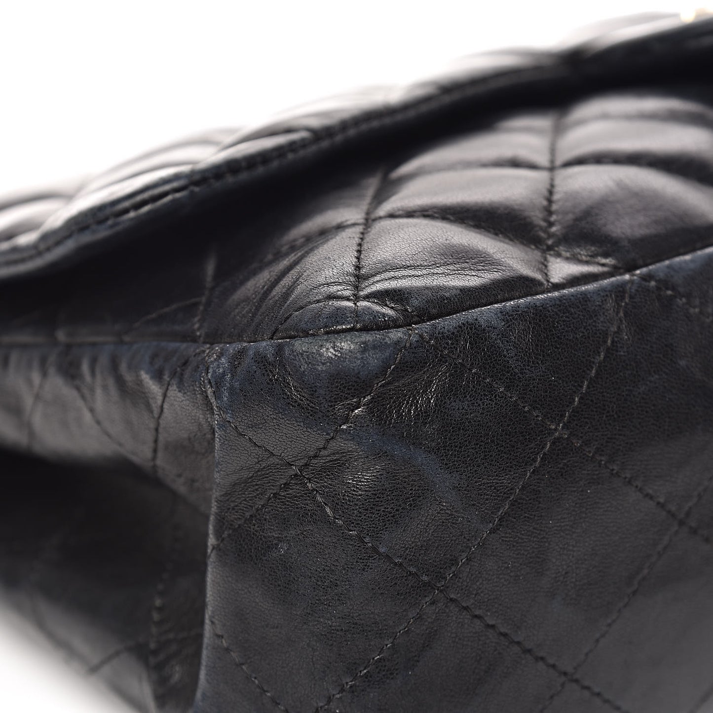 Lambskin Quilted Jumbo Single Flap Black