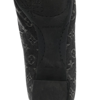 Louis Vuitton Denim Monogram Ballerina Flats 36.5 Black 6 of 12