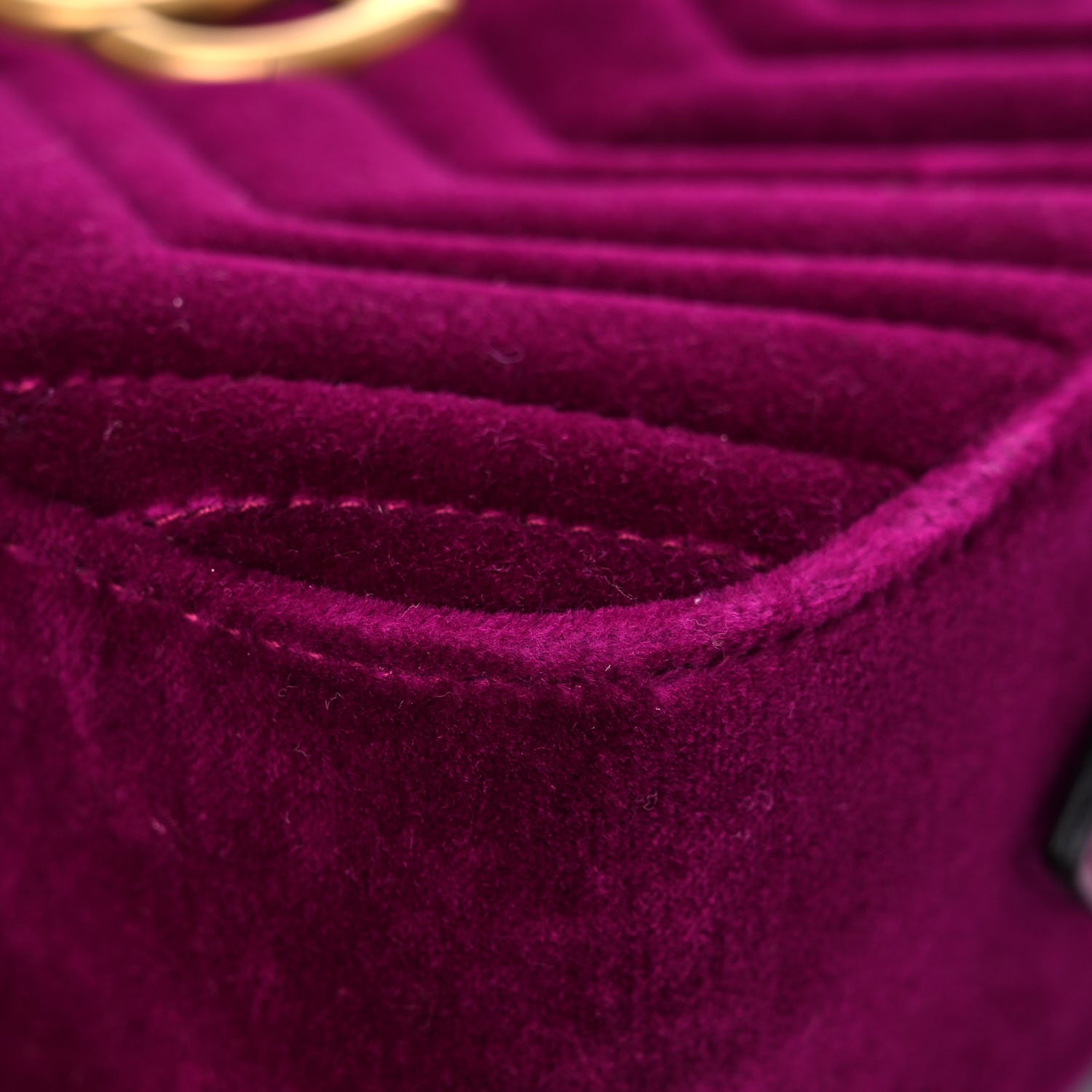 Gucci Velvet Matelasse Small GG Marmont Chain Shoulder Bag Fuchsia Violet Cyclamen 10 of 13
