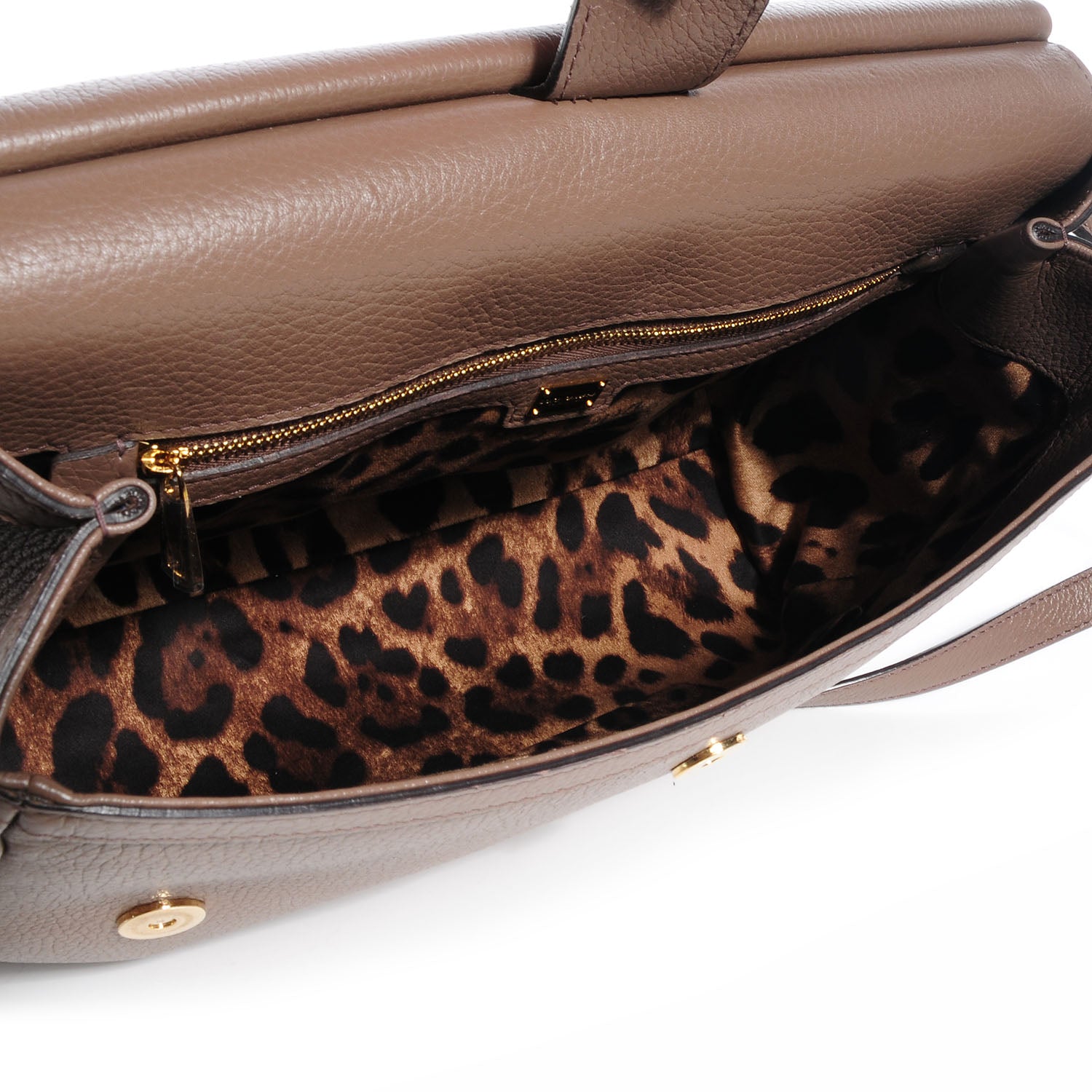 Dolce & Gabbana Grained Deerskin Medium Miss Sicily Satchel Brown 5 of 9