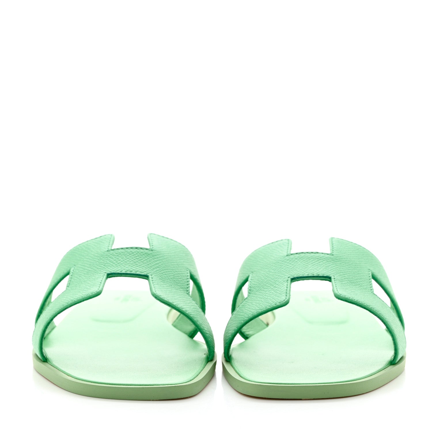 Hermes Epsom Oran Sandals 40 Vert Pomme 2 of 9