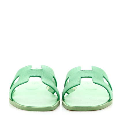 Hermes Epsom Oran Sandals 40 Vert Pomme 2 of 9