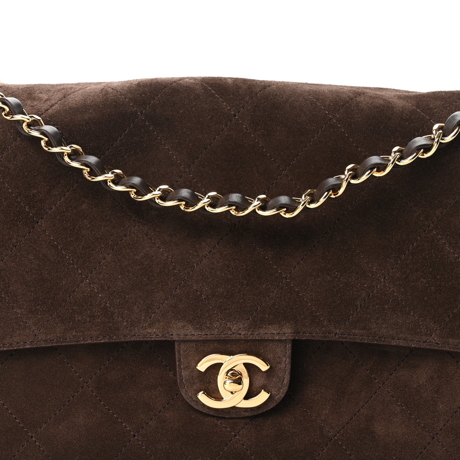 Chanel Suede Calfskin Small Souplissimo Maxi Flap Dark Brown 8 of 11