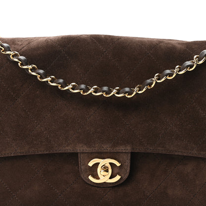 Chanel Suede Calfskin Small Souplissimo Maxi Flap Dark Brown 8 of 11