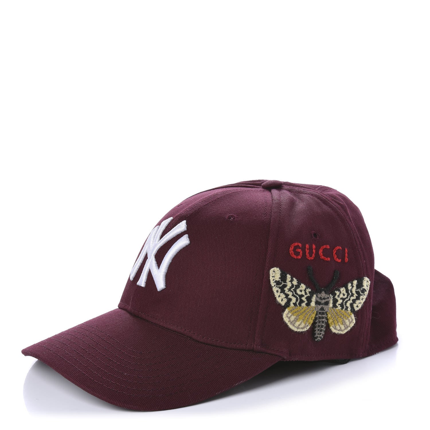 Gucci X MLB Cotton NY Yankees Baseball Hat 57-61 Lacquer 1 of 8