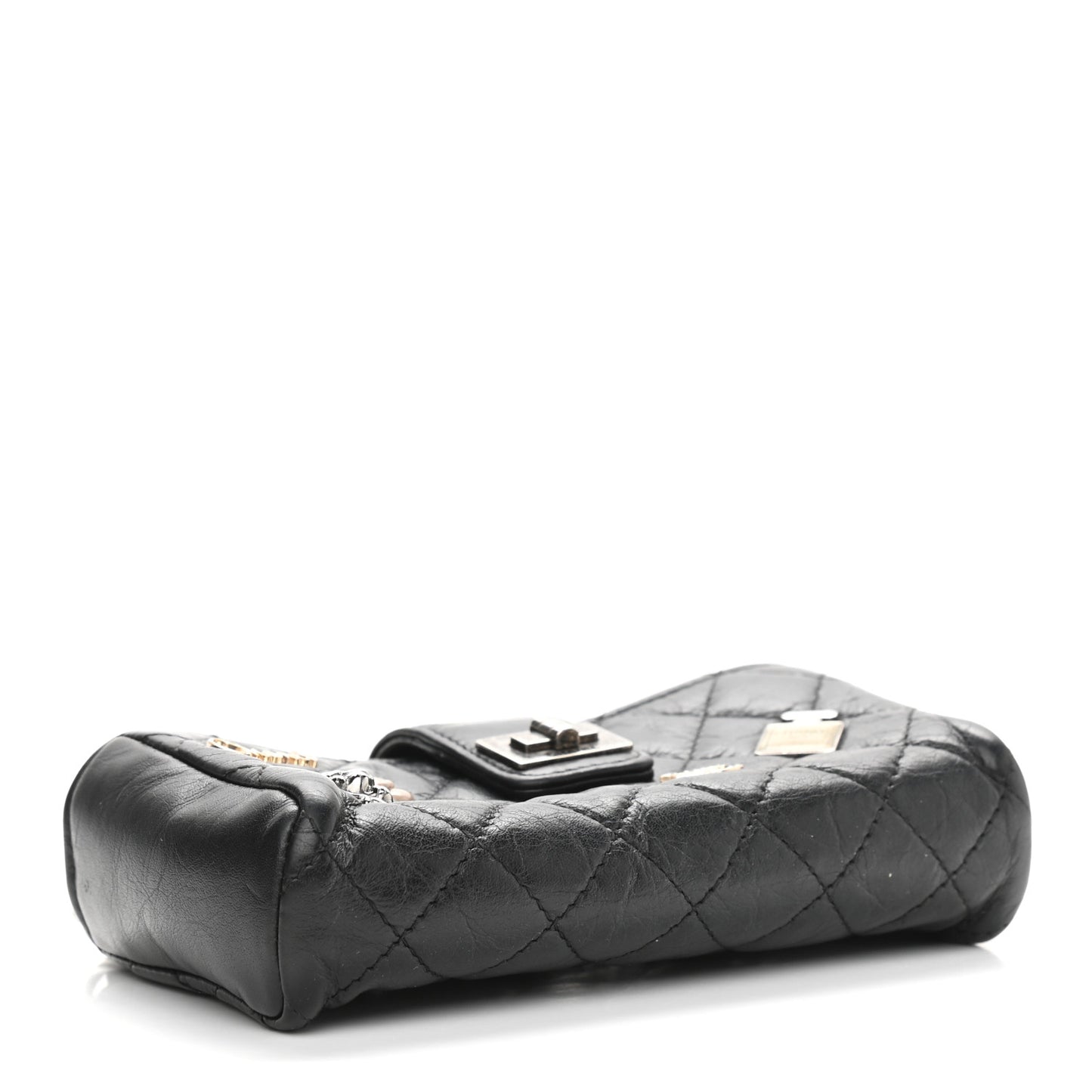 Aged Calfskin Lucky Charms 2.55 Reissue Mini Clutch With Chain Black